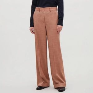 COS wide-leg trouser in orange/coral